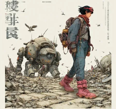 热血漫画团队合影，角色群像画面